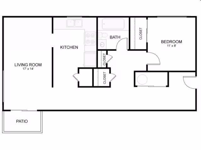 1x1 Loft 22-308 floor plan